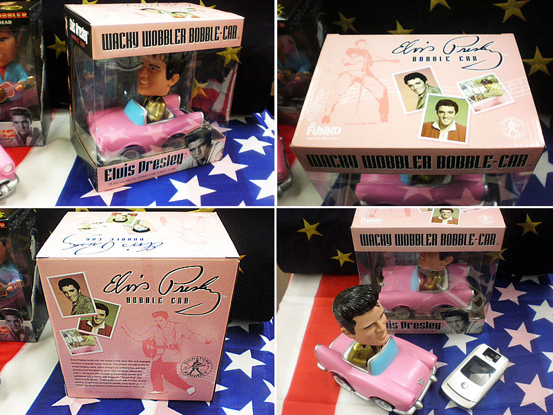 エルビス・プレスリー★ボビングドール（首振り人形）★FUNKO社★ピンクのオープンカーに乗ったバージョン・Bobble Car★初回限定生産品